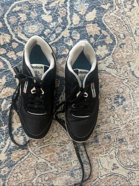 Vintage Reebok Black and White Low-Top Sneakers